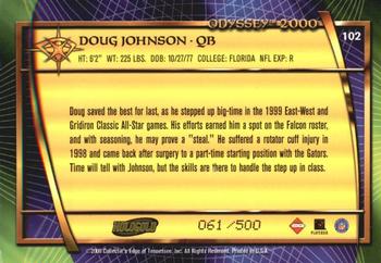 2000 Collector's Edge Odyssey - HoloGold Rookies #102 Doug Johnson Back