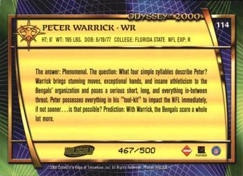 2000 Collector's Edge Odyssey - HoloGold Rookies #114 Peter Warrick Back