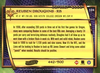 2000 Collector's Edge Odyssey - HoloGold Rookies #124 Reuben Droughns Back