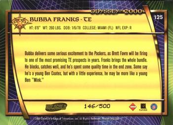 2000 Collector's Edge Odyssey - HoloGold Rookies #125 Bubba Franks Back