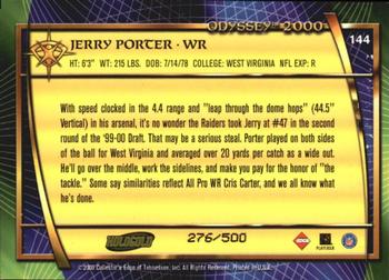 2000 Collector's Edge Odyssey - HoloGold Rookies #144 Jerry Porter Back