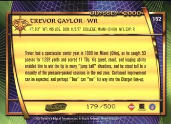 2000 Collector's Edge Odyssey - HoloGold Rookies #152 Trevor Gaylor Back