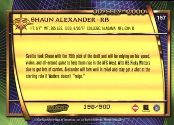 2000 Collector's Edge Odyssey - HoloGold Rookies #157 Shaun Alexander Back