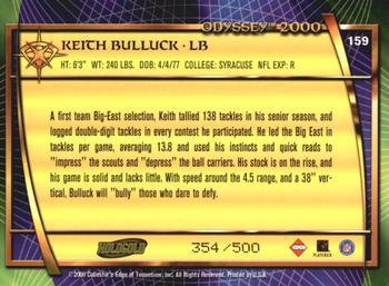 2000 Collector's Edge Odyssey - HoloGold Rookies #159 Keith Bulluck Back