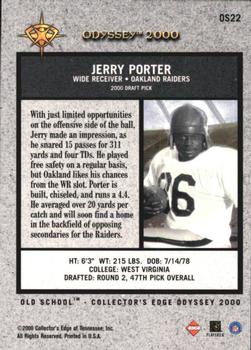 2000 Collector's Edge Odyssey - Old School #OS22 Jerry Porter Back