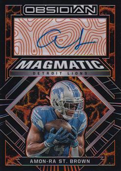 2022 Panini Obsidian - Magmatic Signatures Electric Etch Orange #MS-ARS Amon-Ra St. Brown Front