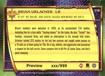 2000 Collector's Edge Odyssey - Previews #110 Brian Urlacher Back