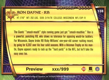 2000 Collector's Edge Odyssey - Previews #138 Ron Dayne Back