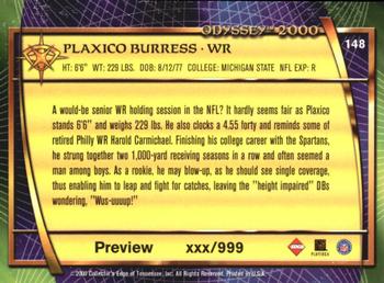 2000 Collector's Edge Odyssey - Previews #148 Plaxico Burress Back