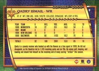 2000 Collector's Edge Odyssey - Retail #8 Qadry Ismail Back