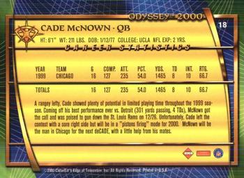2000 Collector's Edge Odyssey - Retail #18 Cade McNown Back