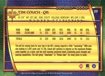 2000 Collector's Edge Odyssey - Retail #22 Tim Couch Back