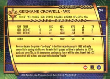 2000 Collector's Edge Odyssey - Retail #34 Germane Crowell Back