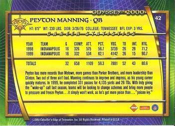 2000 Collector's Edge Odyssey - Retail #42 Peyton Manning Back