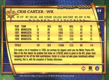 2000 Collector's Edge Odyssey - Retail #54 Cris Carter Back