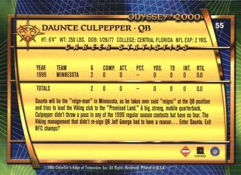 2000 Collector's Edge Odyssey - Retail #55 Daunte Culpepper Back
