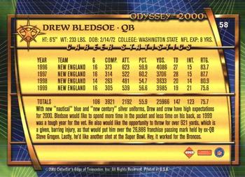 2000 Collector's Edge Odyssey - Retail #58 Drew Bledsoe Back