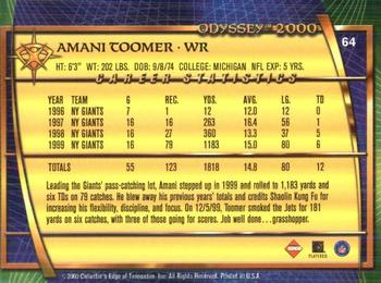 2000 Collector's Edge Odyssey - Retail #64 Amani Toomer Back