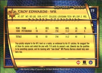 2000 Collector's Edge Odyssey - Retail #73 Troy Edwards Back