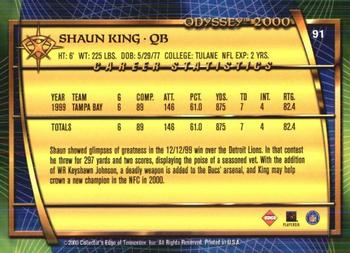 2000 Collector's Edge Odyssey - Retail #91 Shaun King Back