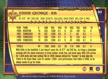 2000 Collector's Edge Odyssey - Retail #93 Eddie George Back