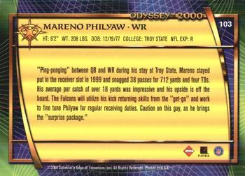 2000 Collector's Edge Odyssey - Retail #103 Mareno Philyaw Back