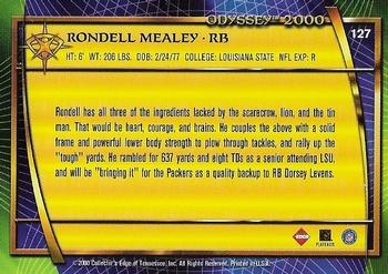 2000 Collector's Edge Odyssey - Retail #127 Rondell Mealey Back