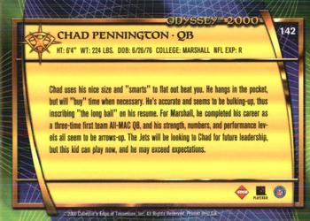 2000 Collector's Edge Odyssey - Retail #142 Chad Pennington Back
