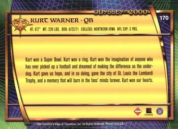 2000 Collector's Edge Odyssey - Retail #170 Kurt Warner Back
