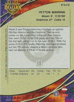 2000 Collector's Edge Peyton Manning Destiny #PM9 Peyton Manning Back
