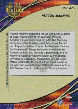 2000 Collector's Edge Peyton Manning Destiny #PM45 Peyton Manning Back