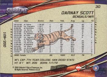 2000 Collector's Edge Supreme - HoloGold #30 Darnay Scott Back