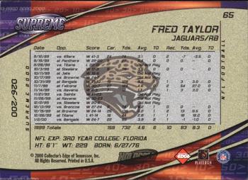 2000 Collector's Edge Supreme - HoloGold #65 Fred Taylor Back