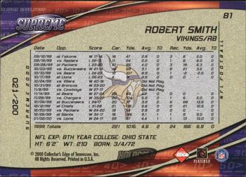 2000 Collector's Edge Supreme - HoloGold #81 Robert Smith Back