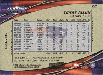 2000 Collector's Edge Supreme - HoloGold #82 Terry Allen Back