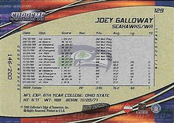 2000 Collector's Edge Supreme - HoloGold #129 Joey Galloway Back