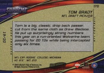 2000 Collector's Edge Supreme - HoloGold #176 Tom Brady Back