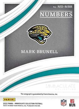 2022 Panini Immaculate Collection - Immaculate Numbers Signatures #NSI-MBR Mark Brunell Back