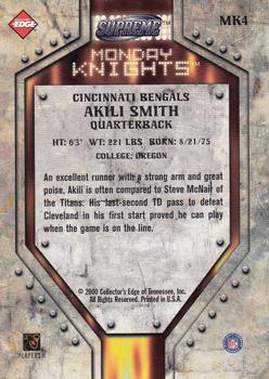 2000 Collector's Edge Supreme - Monday Knights #MK4 Akili Smith Back