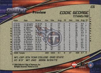 2000 Collector's Edge Supreme - Previews #EG Eddie George Back