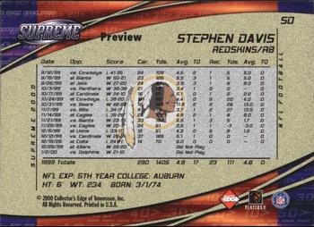 2000 Collector's Edge Supreme - Previews #SD Stephen Davis Back