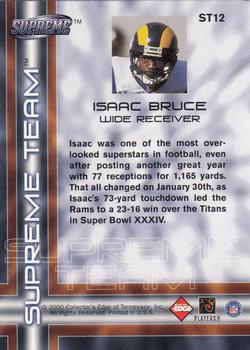 2000 Collector's Edge Supreme - Supreme Team #ST12 Isaac Bruce Back