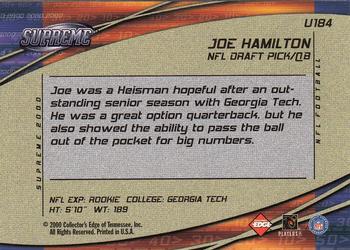 2000 Collector's Edge Supreme - Update #U184 Joe Hamilton Back