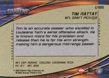 2000 Collector's Edge Supreme - Update #U185 Tim Rattay Back