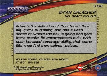 2000 Collector's Edge Supreme - Update #U190 Brian Urlacher Back
