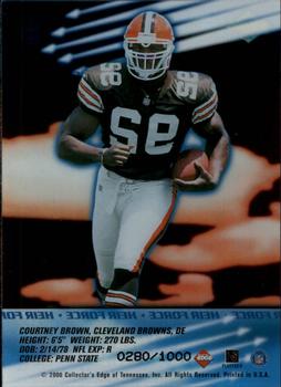 2000 Collector's Edge T3 - Heir Force #HF10 Courtney Brown Back