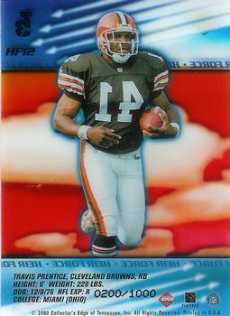2000 Collector's Edge T3 - Heir Force #HF12 Travis Prentice Back