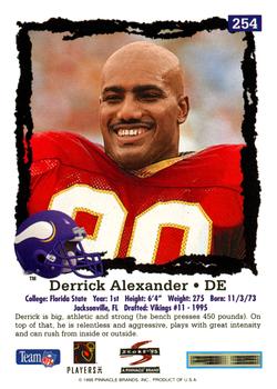 1995 Score #254 Derrick Alexander Back