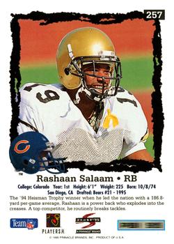 1995 Score #257 Rashaan Salaam Back