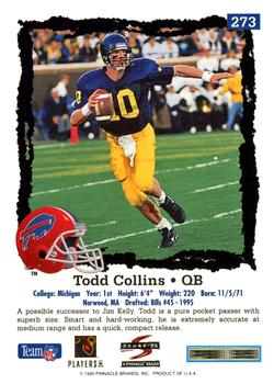1995 Score #273 Todd Collins Back